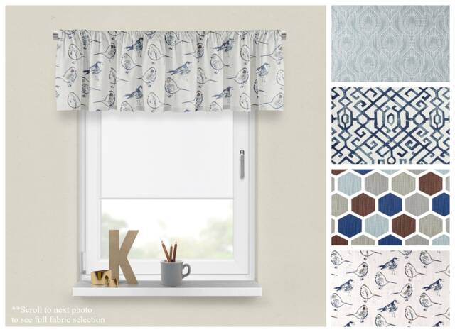 Elegant Regal Blue Valance - Kitchen, Dining, Or Bedroom Light Home Decor - Premier Prints Window Treatments - Straight Wavy Style - image 1