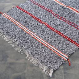 Handmade Grey Moroccan Kilim Rug Wool & Cotton Boho Area Rug - 3x5 Ft - thumbnail 3