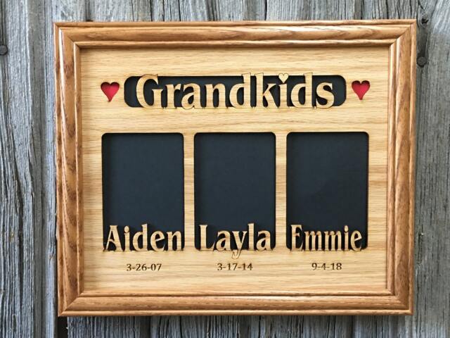 8x10 Custom Grandkids Picture Frame With Names & Dates - Holds 1 To 6 Pictures Personalized Gift For Grandparent, Gifts Grandma - image 1