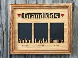 8x10 Custom Grandkids Picture Frame With Names & Dates - Holds 1 To 6 Pictures Personalized Gift For Grandparent, Gifts Grandma - thumbnail 1