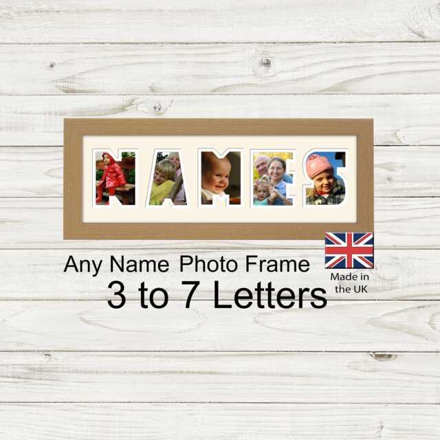 Personalized Name Photo Frame, Cut Out Letter Picture Frame - image 1