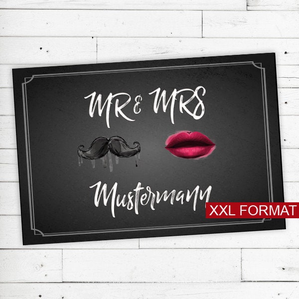 "Floor Mat Personalized With Name ""Mr & Mrs" - image 1