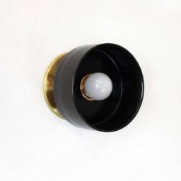 Minimalist Black Porcelain Wall Sconce - Handmade Modern Vanity Light - thumbnail 3