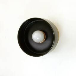 Minimalist Black Porcelain Wall Sconce - Handmade Modern Vanity Light - thumbnail 4