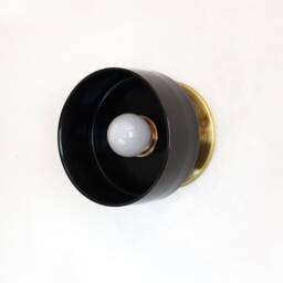 Minimalist Black Porcelain Wall Sconce - Handmade Modern Vanity Light - thumbnail 2