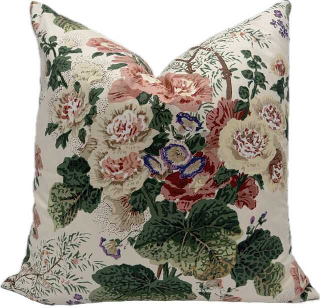Lee Jofa Althea Blush Chintz Cotton Cushion Cover Pillow Double Sided - image 1