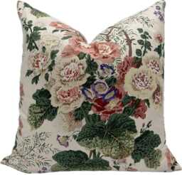 Lee Jofa Althea Blush Chintz Cotton Cushion Cover Pillow Double Sided - thumbnail 1