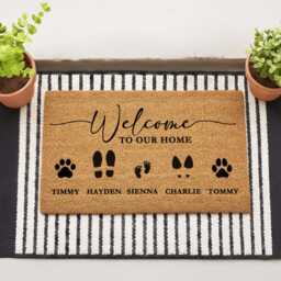 Multi-Pet Family Name Doormat - Custom Entry Decor - thumbnail 2