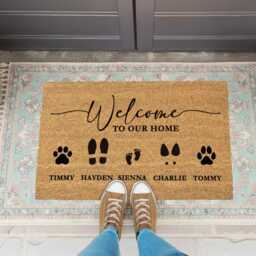 Multi-Pet Family Name Doormat - Custom Entry Decor - thumbnail 3