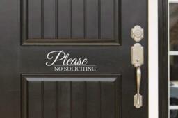 Please No Soliciting Decal Sign Front Door - Entryway Or Wall Vinyl Sticker - Great Gift Idea/Home Decor - thumbnail 1