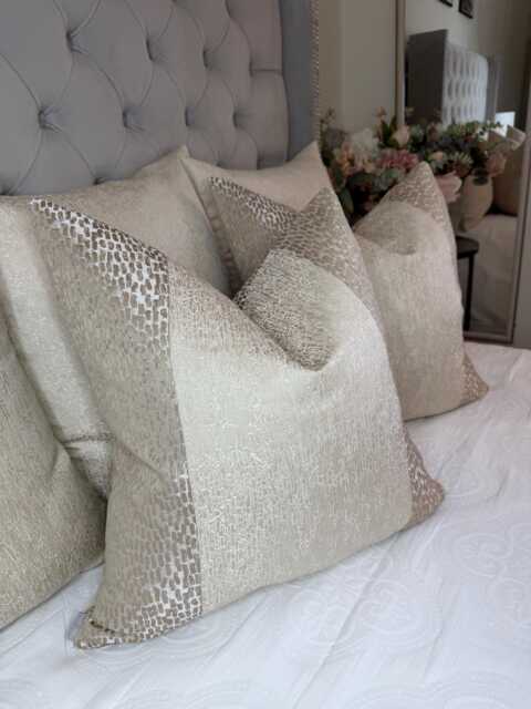 Gold Champagne Cream Cushion Cover Antelope & Blake Modern Glam Pillow Case Handmade in Uk, Interior Designer - image 1