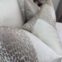 Gold Champagne Cream Cushion Cover Antelope & Blake Modern Glam Pillow Case Handmade in Uk, Interior Designer - thumbnail 4