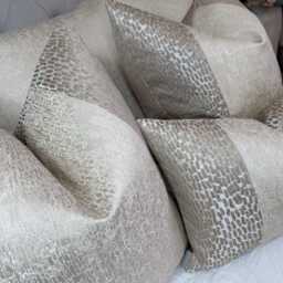 Gold Champagne Cream Cushion Cover Antelope & Blake Modern Glam Pillow Case Handmade in Uk, Interior Designer - thumbnail 3
