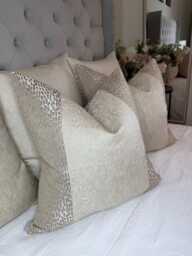 Gold Champagne Cream Cushion Cover Antelope & Blake Modern Glam Pillow Case Handmade in Uk, Interior Designer