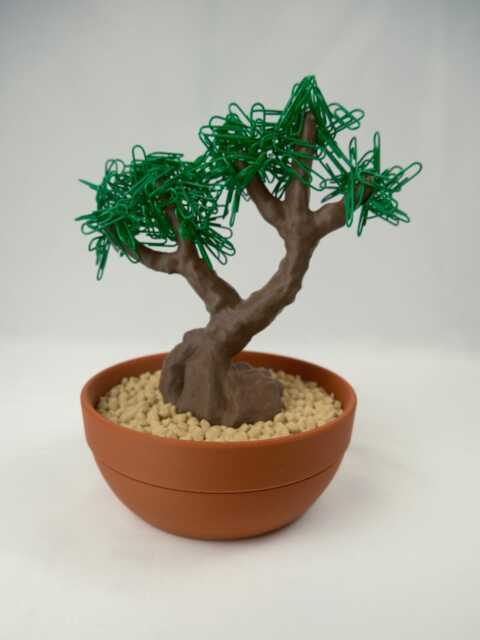 Bonsai Paperclip Holder - Desk Organizer With Hidden Storage - image 1