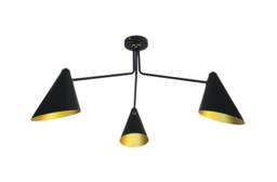 Sarai - Black Chandelier Lamp 3-Light Metal Shade With Gold Interior - thumbnail 1