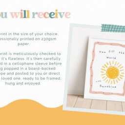 Sunshine Nursery Print - Minimalist Boho Kids Room Art - thumbnail 2
