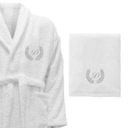 Bath Towels & Personalized Bathrobe - Ref. Laureado Silver - thumbnail 2