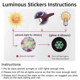 Glow in The Dark Moon & Stars Wall Decal Nursery Decor - thumbnail 4