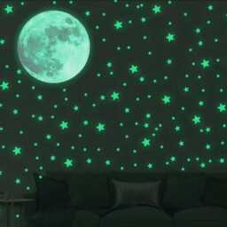 Glow in The Dark Moon & Stars Wall Decal Nursery Decor - thumbnail 3