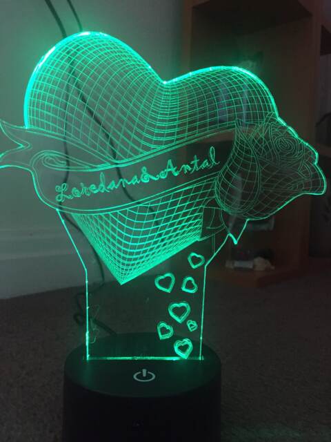 Heart With Flower 3D Illusion , Smart App Control Night Light Bluetooth, Music, 7&16M Color Mobile App, Can Be Personalised - image 1