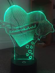 Heart With Flower 3D Illusion , Smart App Control Night Light Bluetooth, Music, 7&16M Color Mobile App, Can Be Personalised - thumbnail 1