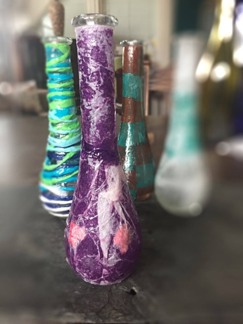 Vibrant Hand-Decorated Bud Vase