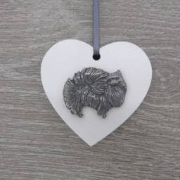 Pomeranian Wooden Heart Decoration - Ornament Christmas Lover Gift - thumbnail 2