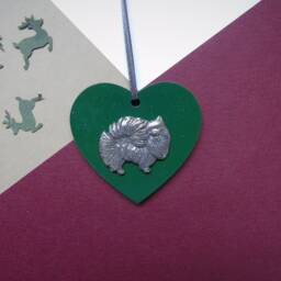 Pomeranian Wooden Heart Decoration - Ornament Christmas Lover Gift - thumbnail 3
