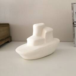 Ceramic Ship, Ready To Paint, Bisque, Miniatures, Boat Gift For Kids, Handmade Ceramics, Unpainted Art Ship - thumbnail 2