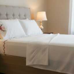 Embroidered Floral Cotton Bed Sheet Set - Personalized Monogram Bedding Home Decor - thumbnail 3