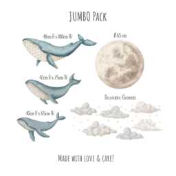 Dreamy Whales Large Wall Decals, Kids Room Stickers, Nursery Decals - thumbnail 4