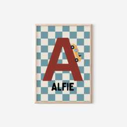 Set Of 3 Personalised Little Dude Racer Wall Prints For Bedroom, Playroom Or Nursery - thumbnail 2