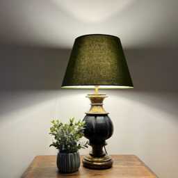 Olive Green Cotton Empire Lampshade, Coolie, Ceiling Light - thumbnail 2
