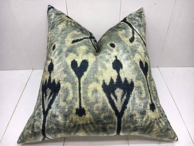 20x20 Handwoven Silk Ikat Pillow Cover - image 1
