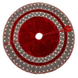 Red Christmas Tree Skirt 60 Inch Velvet Gemstone Decorations Holiday Tree Skirt - thumbnail 2