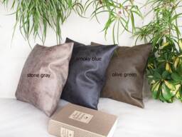 Zen Faux Leather Pillow Cover Scandinavian Home Decor