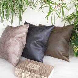Zen Faux Leather Pillow Cover Scandinavian Home Decor - thumbnail 2