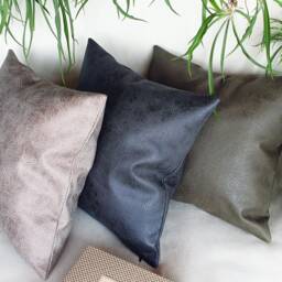 Zen Faux Leather Pillow Cover Scandinavian Home Decor - thumbnail 3