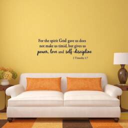 For The Spirit God Gave Us Does Not Make Timid, But Gives Power, Love & Self-Discipline 2 Timothy 17 Bible Verse Wall Decal Vwaq - thumbnail 1