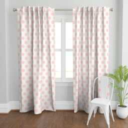 Pink Dots Curtain Panel - & White Blush Baby Girl Nursery Shower Custom Polka Dot Pale By Mjmstudio - thumbnail 2
