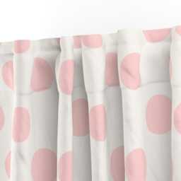 Pink Dots Curtain Panel - & White Blush Baby Girl Nursery Shower Custom Polka Dot Pale By Mjmstudio - thumbnail 3