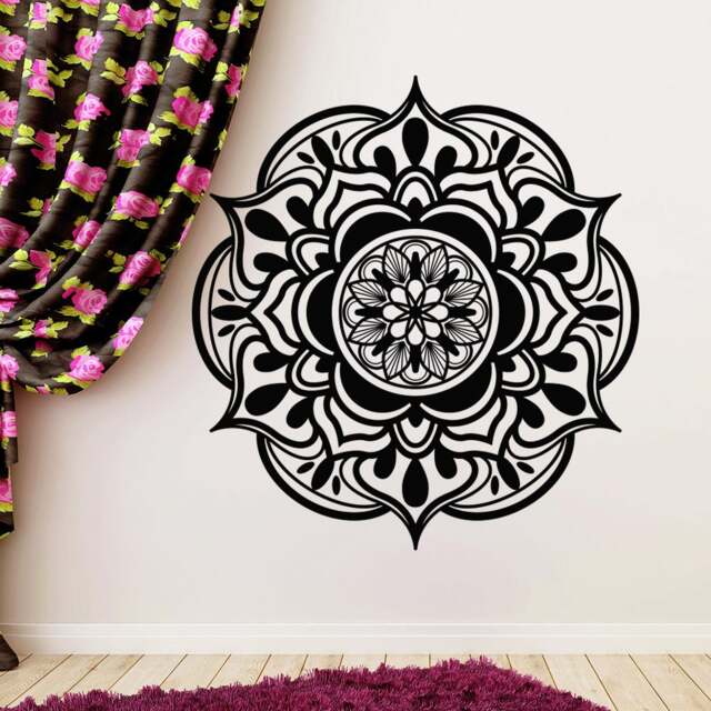 Wall Decal Mandala. Yoga Studio Decor. Boho Decal. Bohemian Bedroom Mandala Sticker. Namaste Art Ar402 - image 1