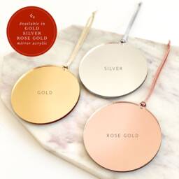 Baby's First Christmas Decoration, Personalised Star Ornament, Keepsake 1St Xmas Tree Bauble, Secret Santa Gift Idea, Rose Gold, Gold, Silver - thumbnail 4