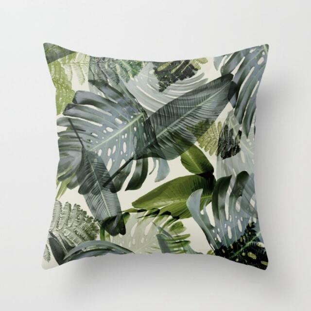 Banana Leaf Pillow, Palm Leaf Tropical, Resort, Retro, Greens, Leaf, Resort Original Design 18 X 18, 22X22 Inches Beach Decor - image 1