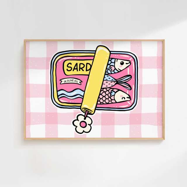 Sardines - Home Print Wall Decor Quirky Kitchen Prints