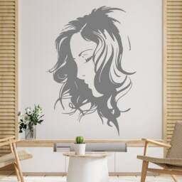 Woman Hairstyle Vinyl Decal Salon Wall Art 2906 - thumbnail 2
