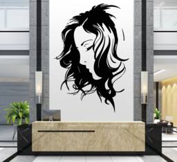 Woman Hairstyle Vinyl Decal Salon Wall Art 2906 - thumbnail 1