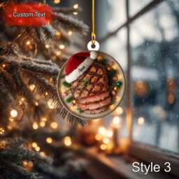 Custom Roast Beef Christmas Ornament, 2D Flat Acrylic Personalized Holiday Decoration, Food Ornament For Tree Hanging Festive Xmas Gift - thumbnail 3