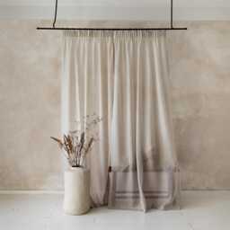 Sheer Linen Curtains, Pencil Pleat Curtain Panels, Lightweight Window Drapes, Treatments - thumbnail 2